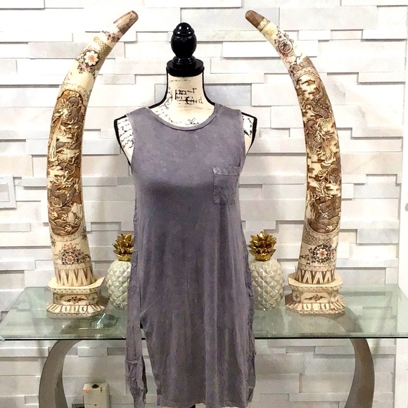 Good Luck Girl Tops - 🆕 Distressed Front Pocket Sleeveless Tank Top